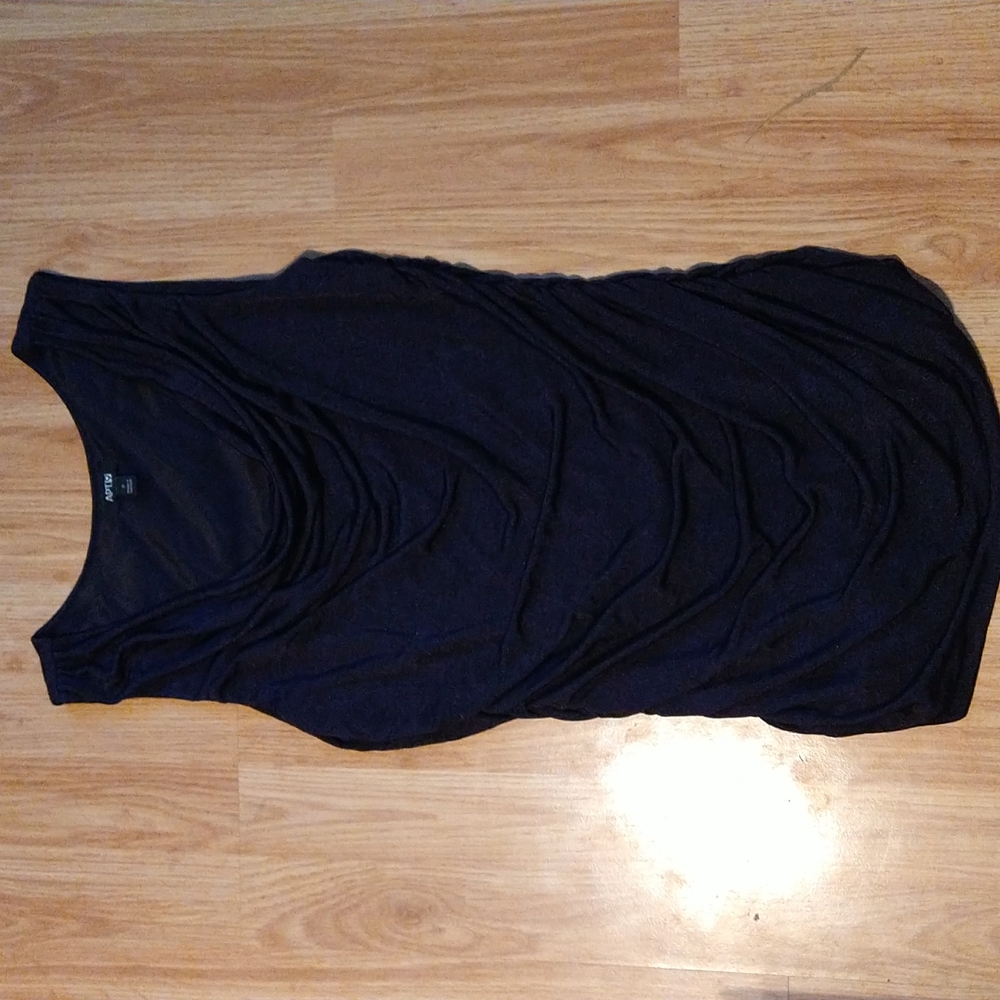Ruched dark navy dressy tank top
